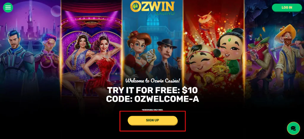 Ozwin Casino Registratie Stap 1